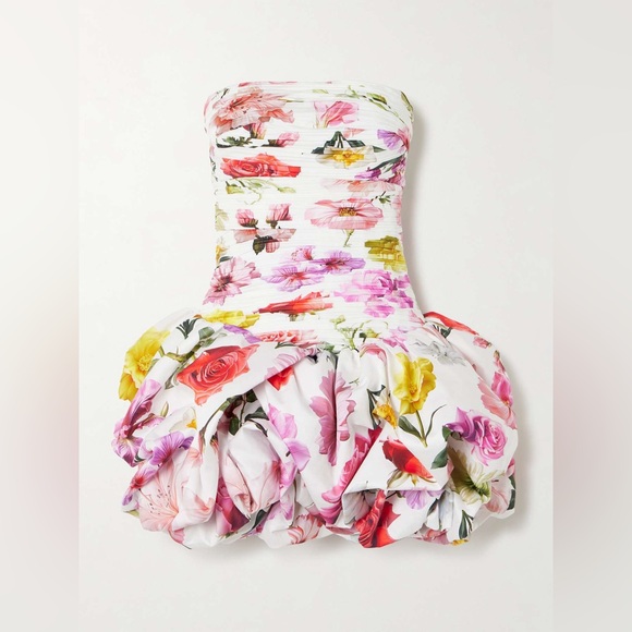 Aje Dresses & Skirts - AJE Violette strapless ruched floral-print mini Bubble Hem dress AU6/US2 NWT